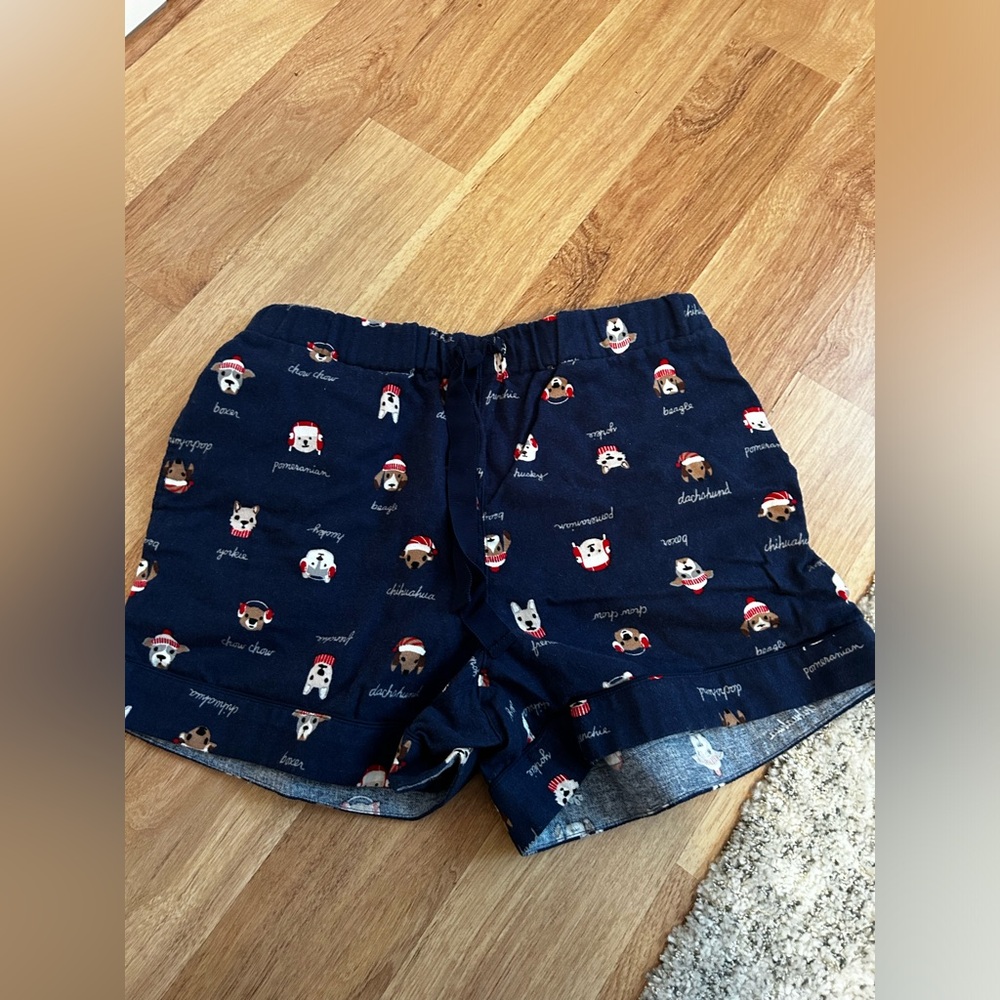 Lands End Women's Pajama Shorts with Dog Pattern